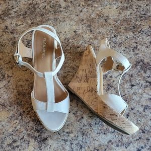 Classified White Wedge Sandals